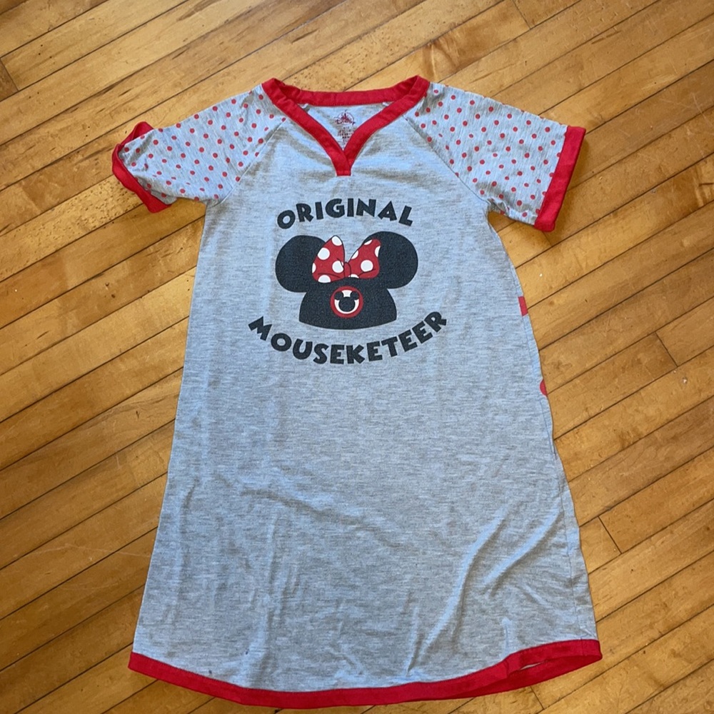 Cozy Worn In Disney Mouseketeer Minnie Nightgown Pajamas PJs Girls 9/10